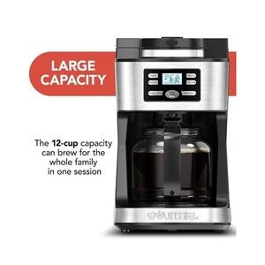 Gourmia GCM3180 12-Cup Digital Coffee Maker with Built-In Grinder Grind &‎ Brew